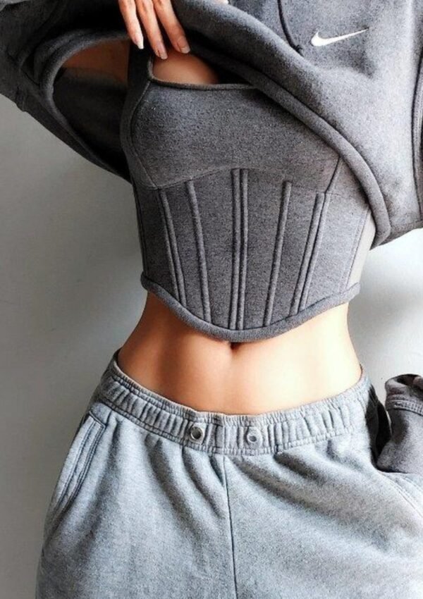 Women’s Sporty Corset Hoodie Set - Image 3