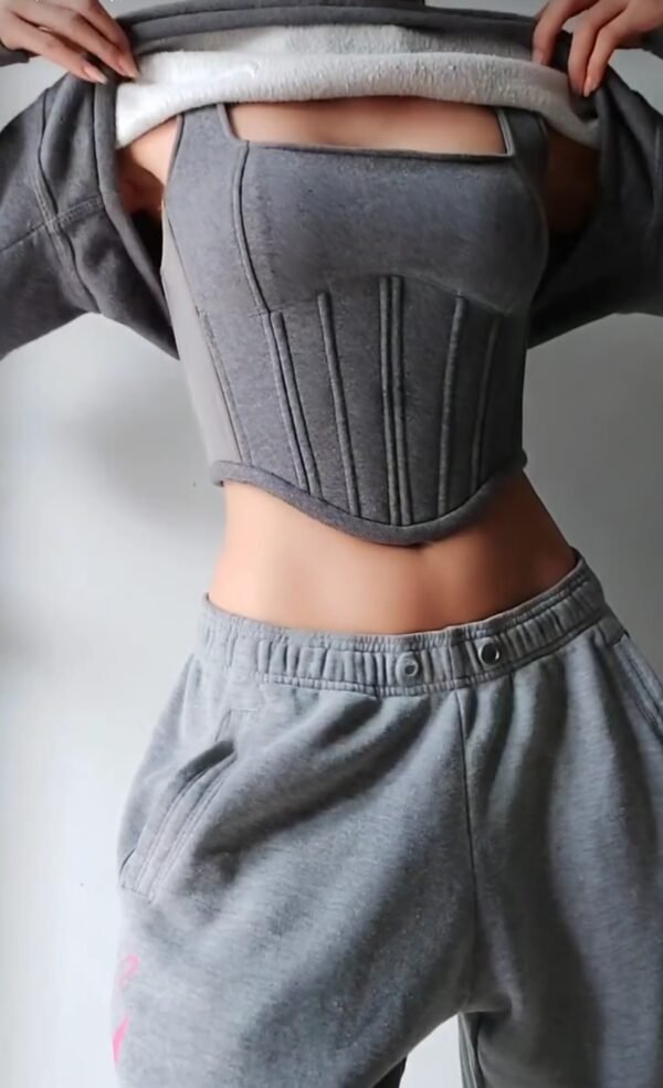 Women’s Sporty Corset Hoodie Set - Image 5