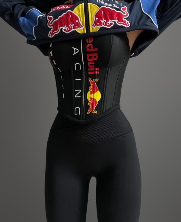 Women's Racing-Inspired Set: Cropped Jacket & Corset Top - Image 4