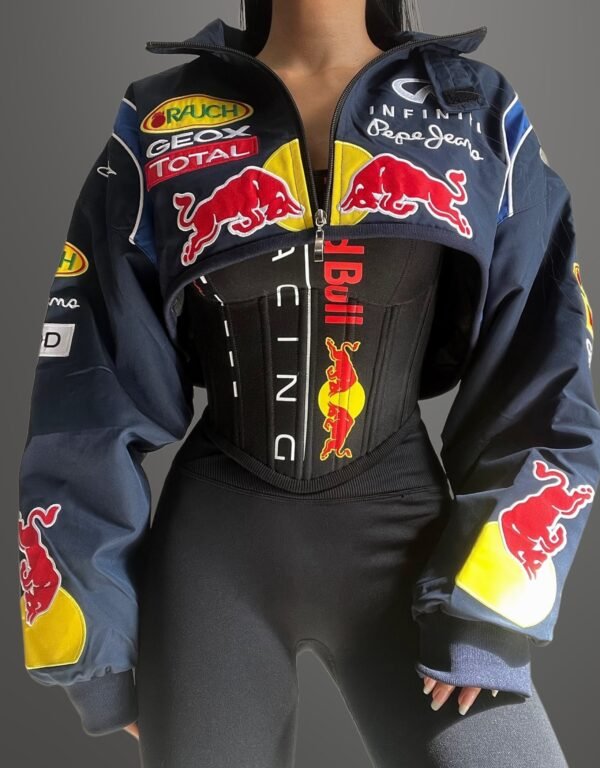 Women's Racing-Inspired Set: Cropped Jacket & Corset Top - Image 5